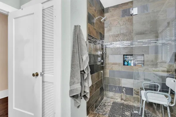 a bathroom with a shower