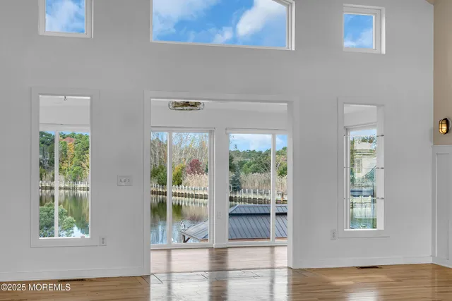 a kitchen with a stove and cabinets