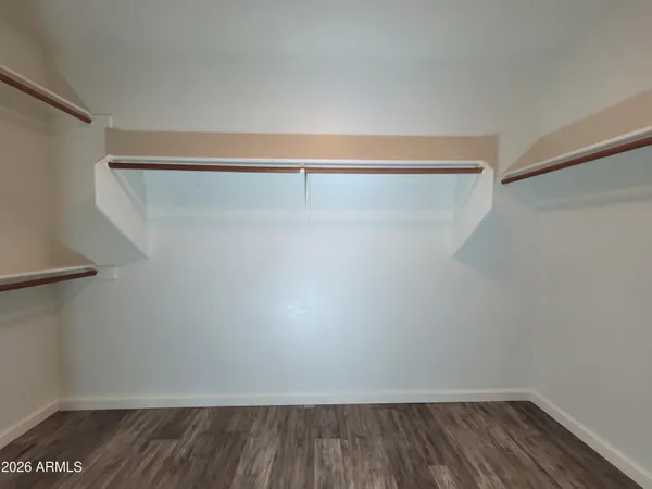 a view of small space with racks on the wall