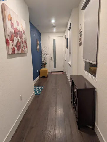 workspace with wooden floor and furniture