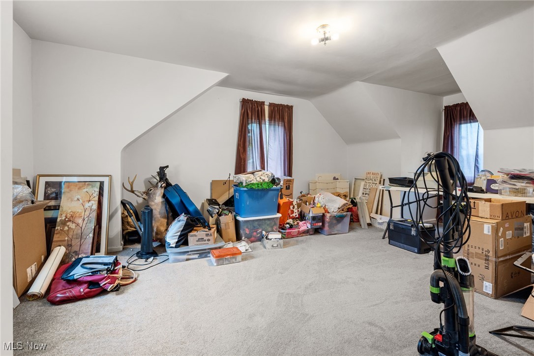 10228 Beloit Snodes Road North Benton, OH 44449 - Photo 24 of 25 Playroom featuring carpet flooring and lofted ceiling