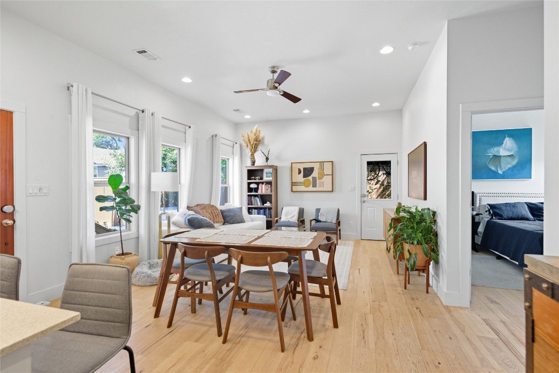 2007 South L Davis Avenue, Unit B Austin, TX 78702 - Photo 16 of 24 a view of a dining room with furniture and wooden floor