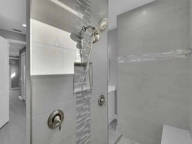 a bathroom with a shower
