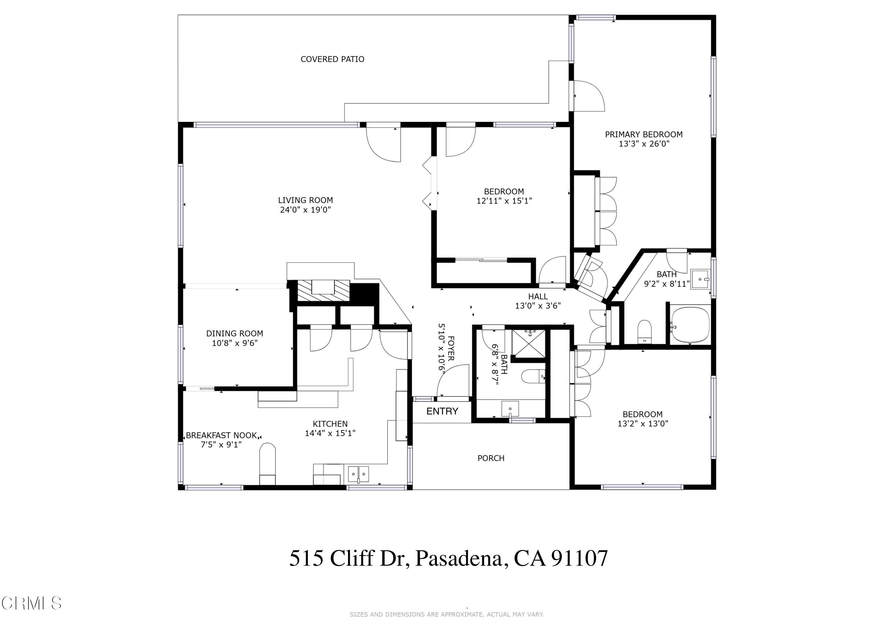 515 Cliff Drive Pasadena, CA 91107 - Photo 37 of 37 a picture of a floor plan