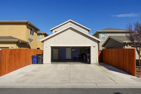 a view of a house with a garage