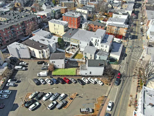 an aerial view of a city