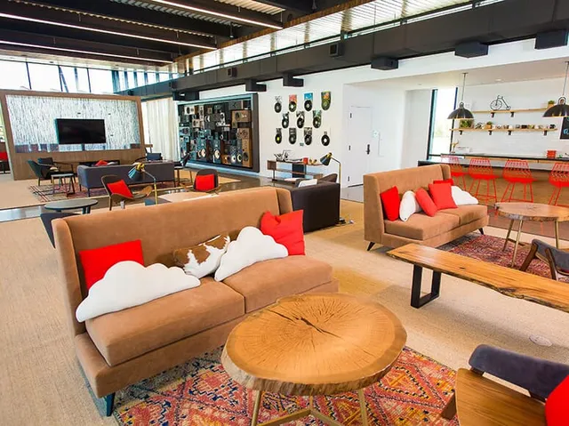 a view of a swimming pool with a patio