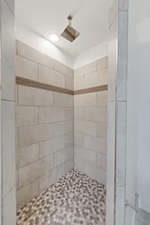 a bathroom with a shower