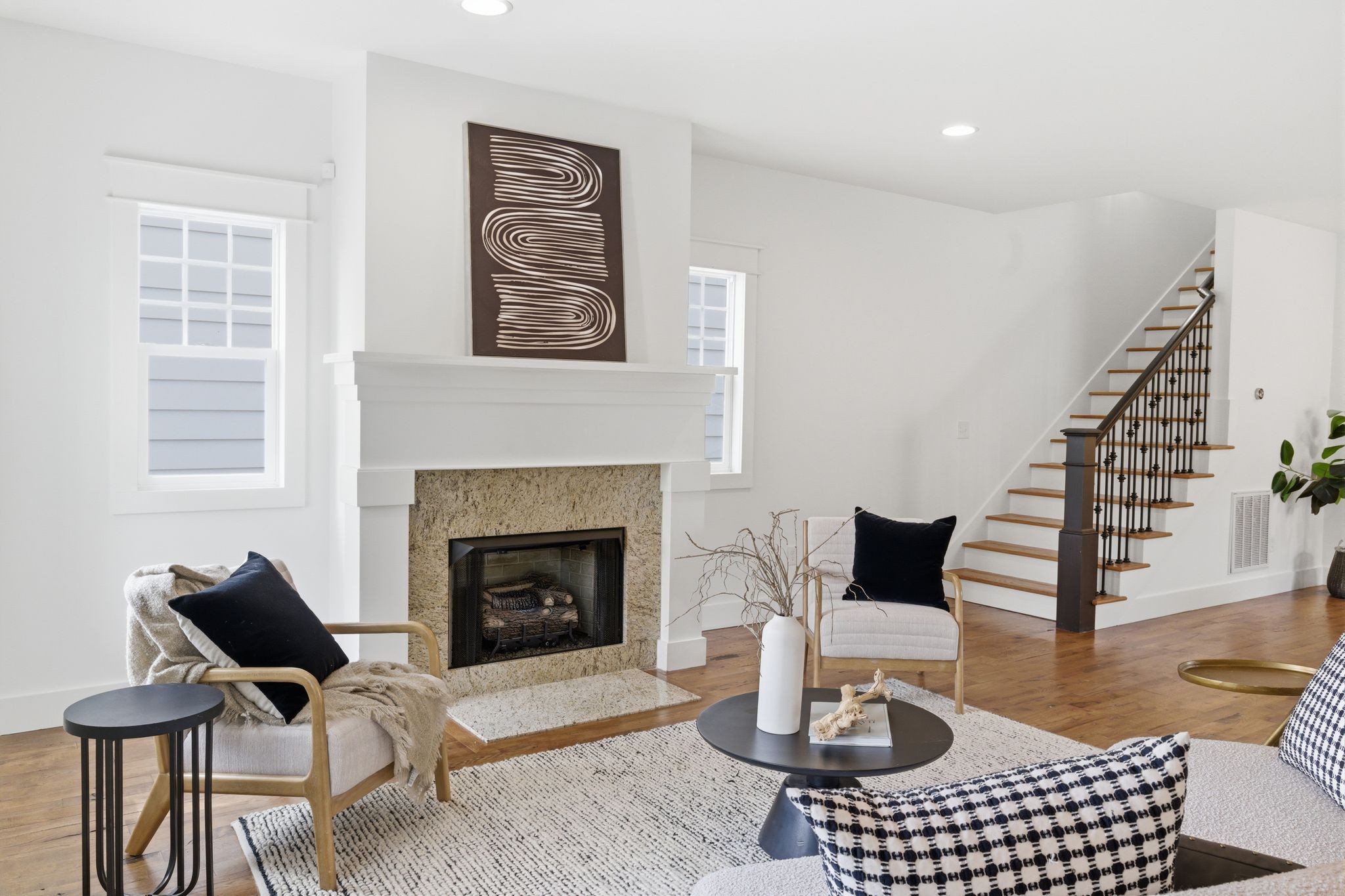 1332 B Lischey Avenue Nashville, TN 37207 - Photo 5 of 43 a living room with furniture and a fireplace