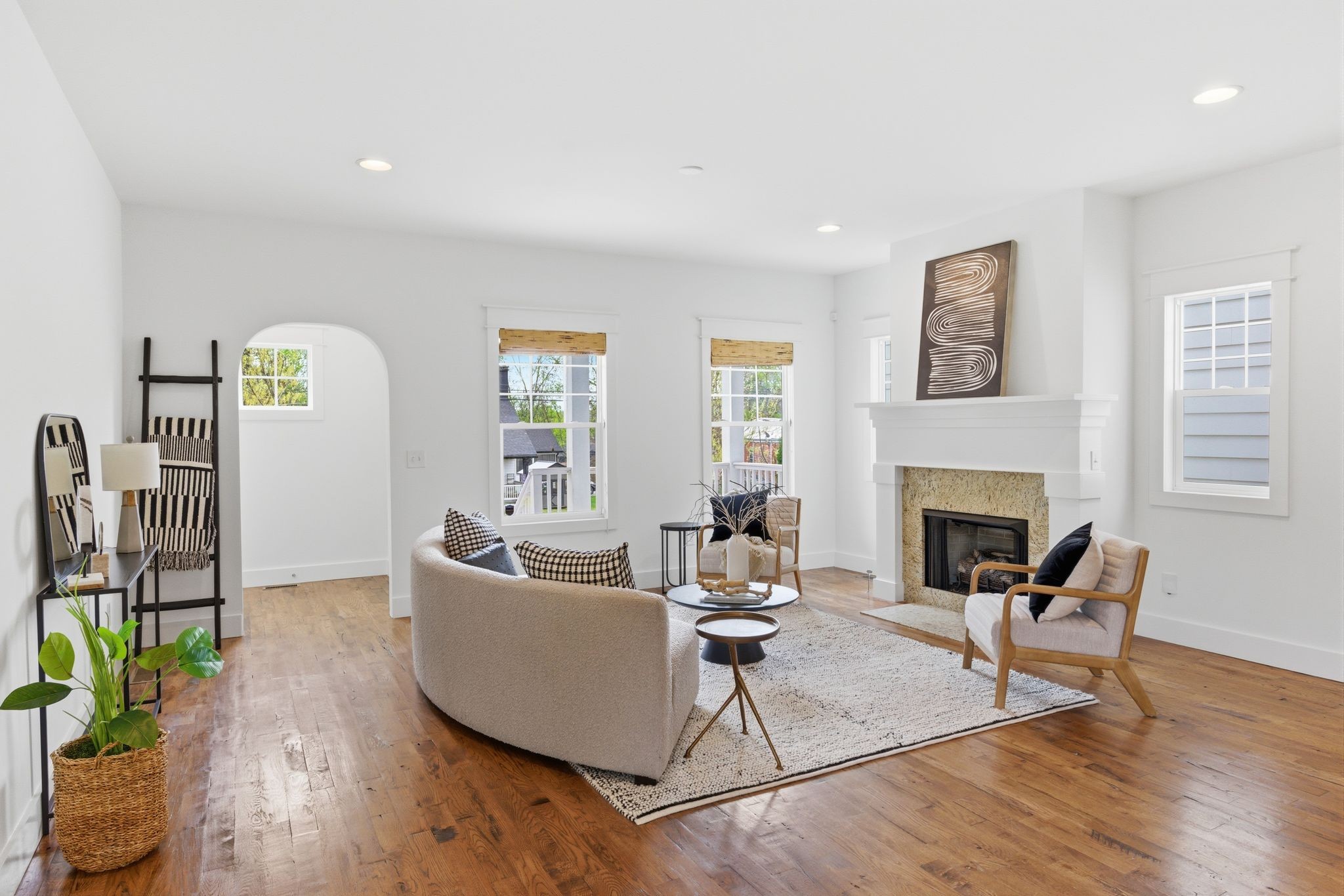 1332 B Lischey Avenue Nashville, TN 37207 - Photo 7 of 43 a living room with furniture and a fireplace