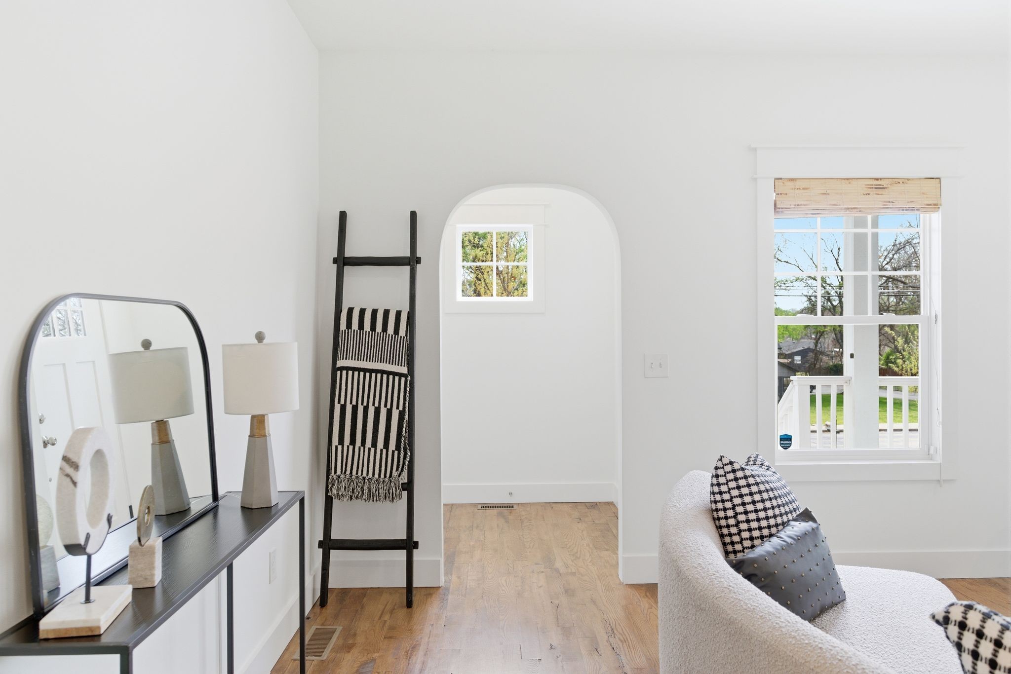 1332 B Lischey Avenue Nashville, TN 37207 - Photo 8 of 43 a view of staircase with wooden floor and white walls