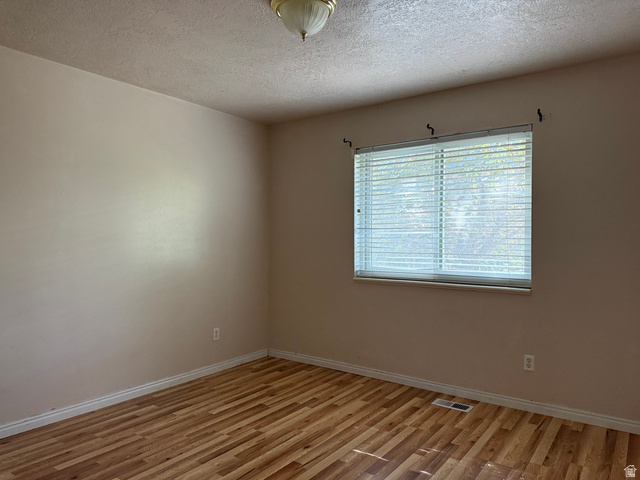 44 Wapiti Loop Hyrum, UT 84319 - Photo 10 of 18 Room featuring wood-finish flooring, a window with horizontal blinds, and a flush mount ceiling light fixture