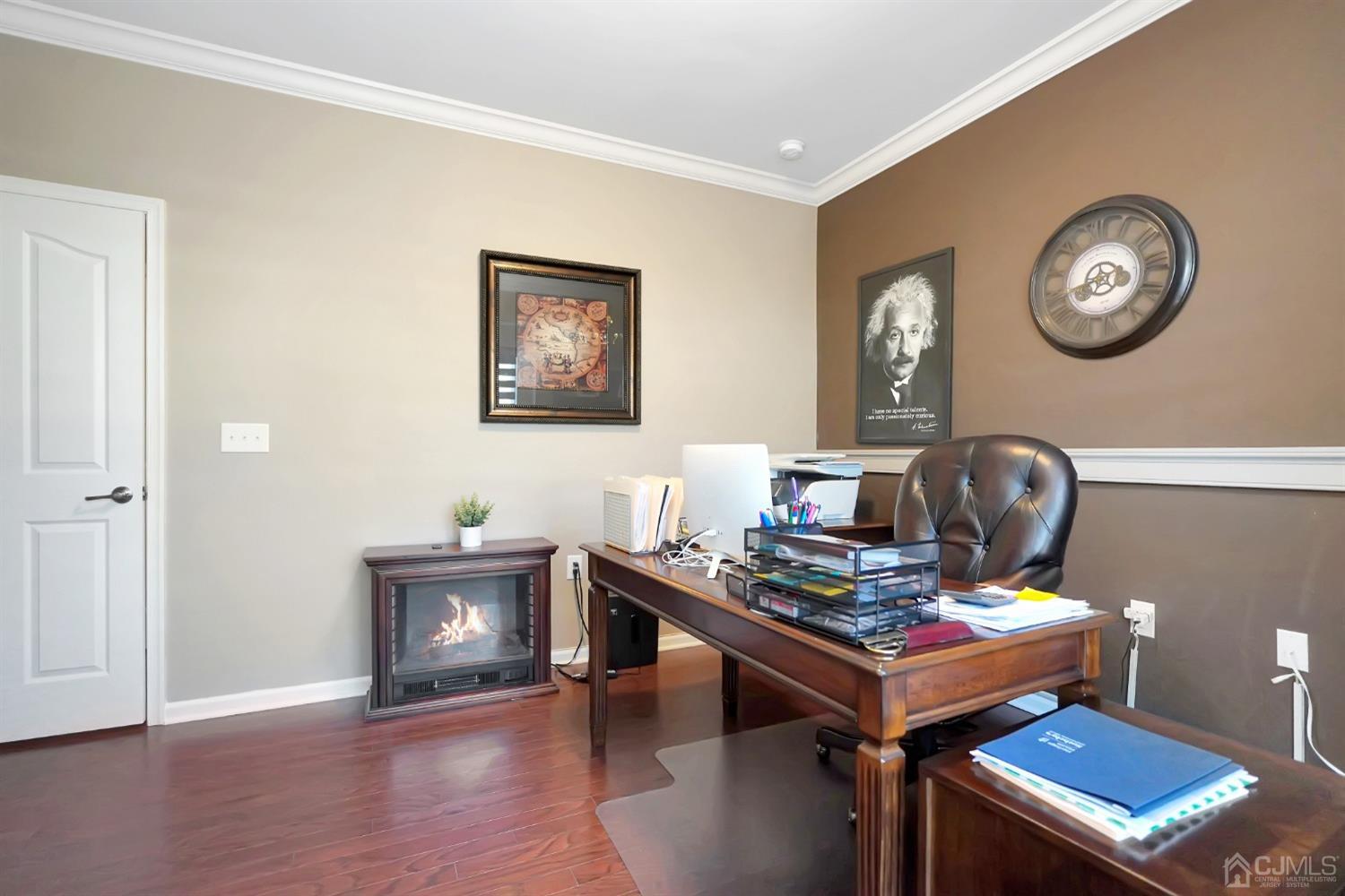 35 Diamond Spring Drive Monroe Township, NJ 08831 - Photo 25 of 32 a view of a workspace with furniture and wooden floor