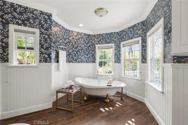 a view of a balcony with door