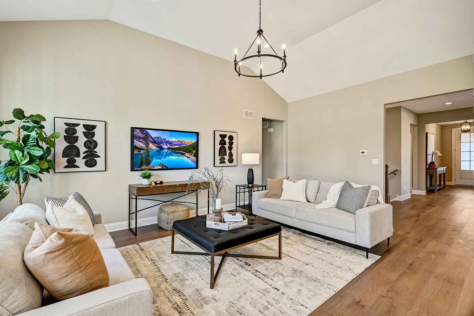 12235 Copper Ridge Drive, Unit 18 Lemont, IL 60439 - Photo 13 of 30 a living room with furniture and a flat screen tv