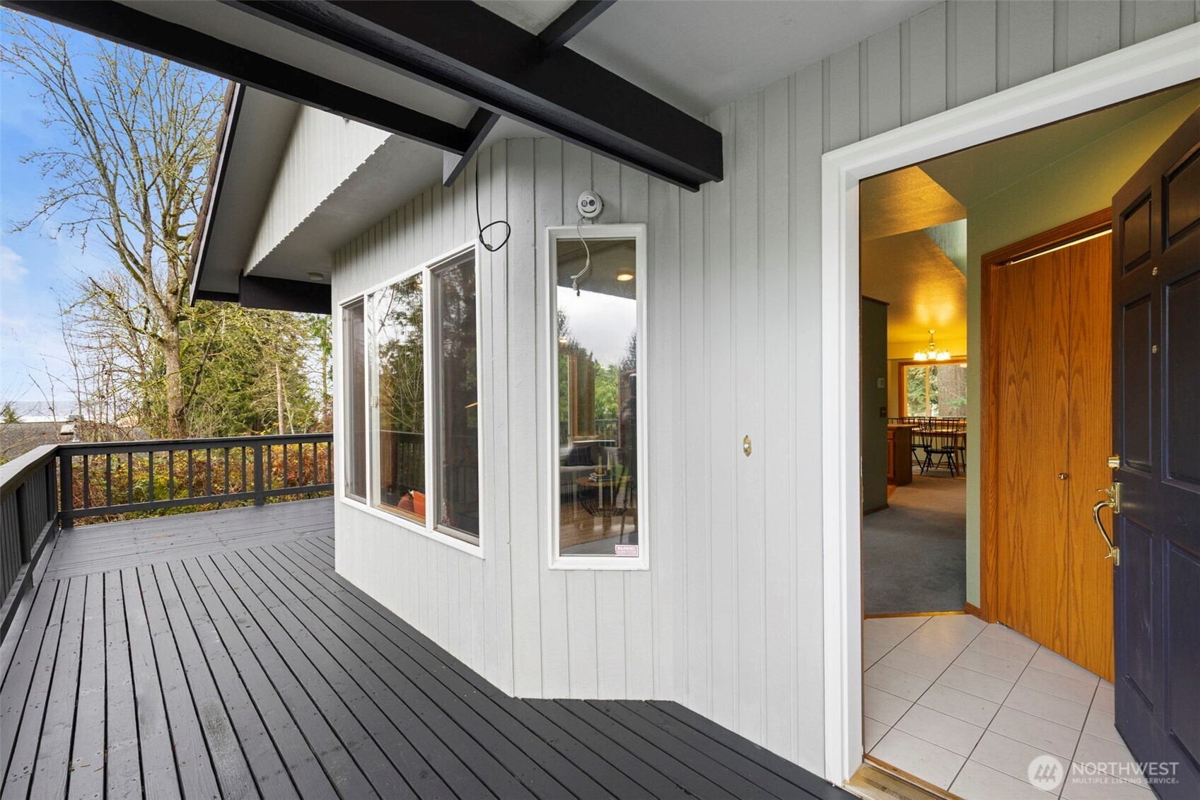 a view of a house with wooden floor