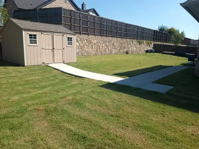 a view of a backyard