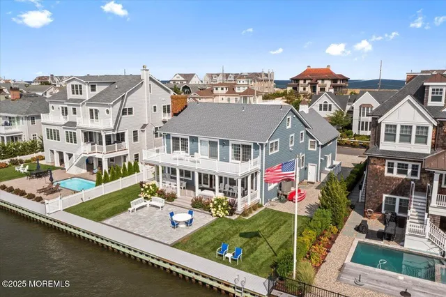 aerial view of a house with swimming pool