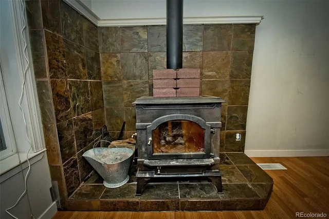 a room with fireplace