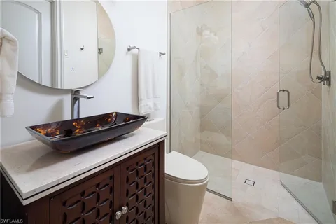 a view of a building with a swimming pool