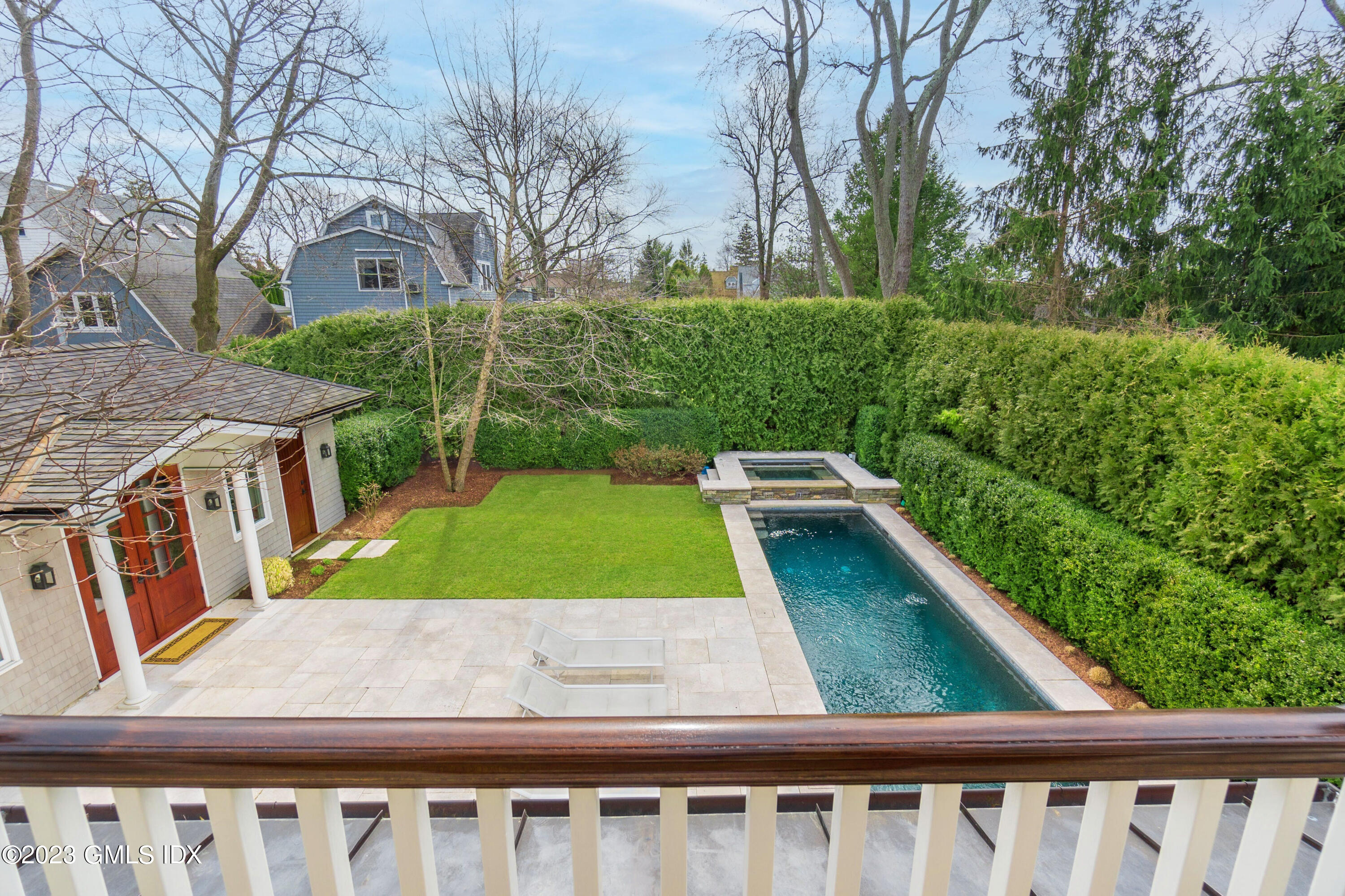 6 Cherry Lane Old Greenwich, CT 06870 - Photo 19 of 31 a view of swimming pool with deck