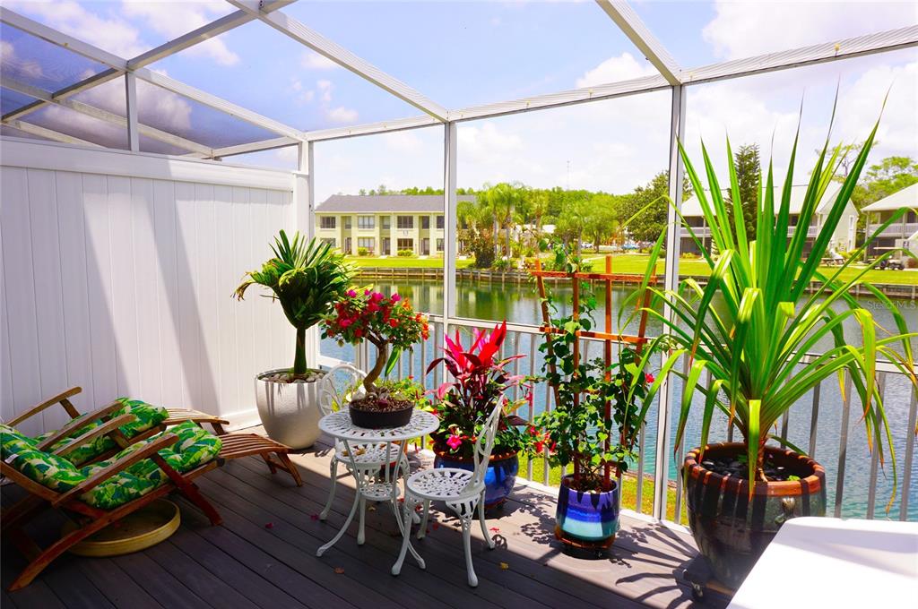 1873 Mazo Manor Road, Unit 5 Lutz, FL 33558 - Photo 34 of 41 a outdoor living space with furniture and potted plants