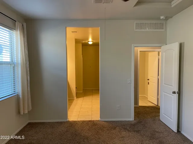 a view of a bathroom with a door
