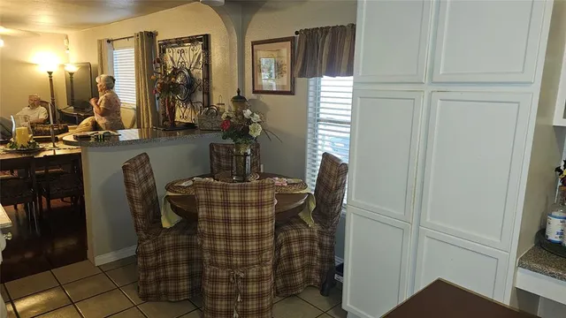 a view of dining room with furniture