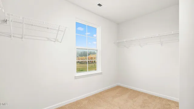 a view of a small space with a window