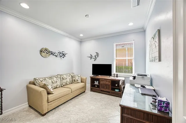 a living room with furniture