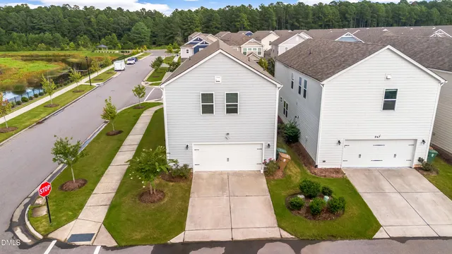 an aerial view of a house