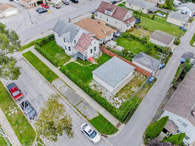 an aerial view of a house