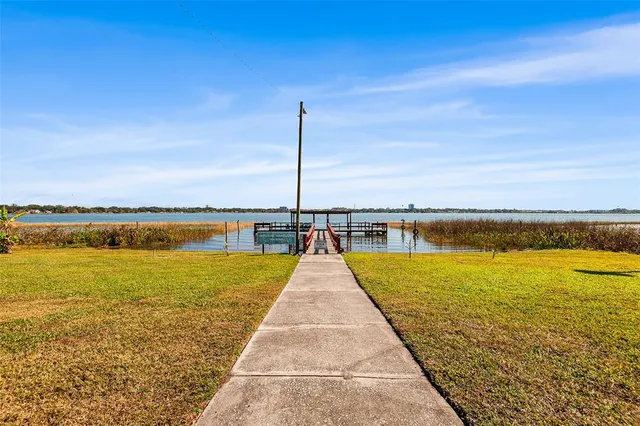 an aerial view of a house with a garden