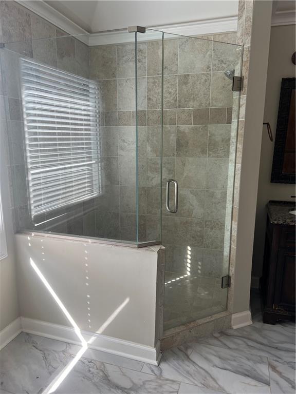 5455 Woodrun Lane Alpharetta, GA 30005 - Photo 35 of 71 a view of a bathroom with a shower