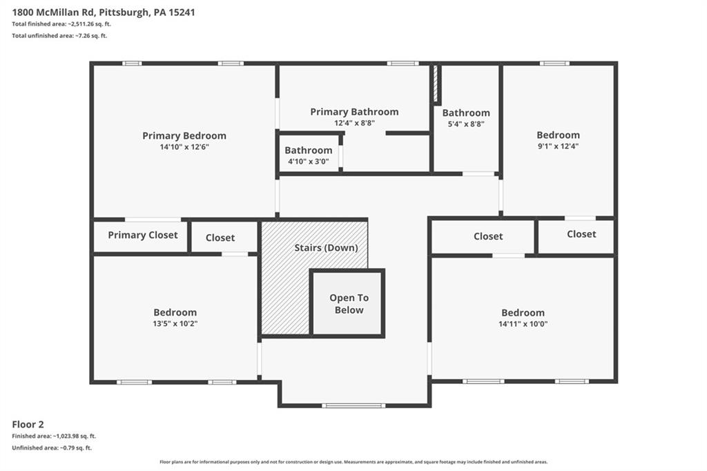 1800 McMillan Road Pittsburgh, PA 15241 - Photo 47 of 48 Upper Level Floor Plan