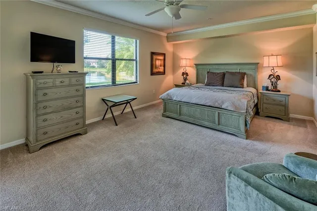 a bedroom with a bed and furniture