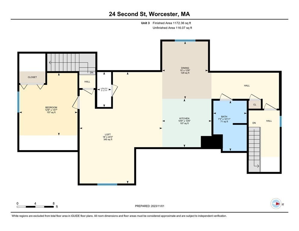 24 Second Street Worcester, MA 01602 - Photo 6 of 42 a picture of a cabinet with a white wall and a floor