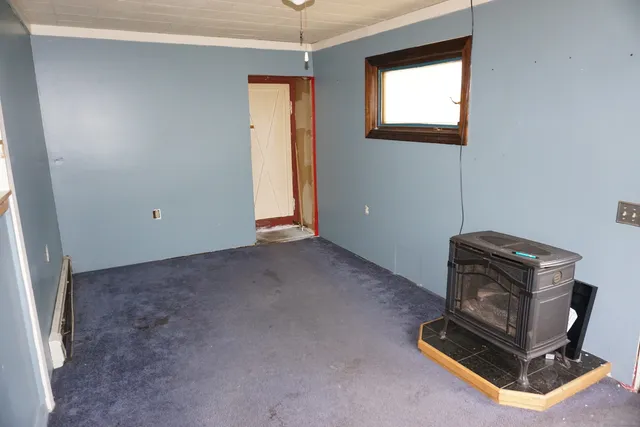 an empty room with a window