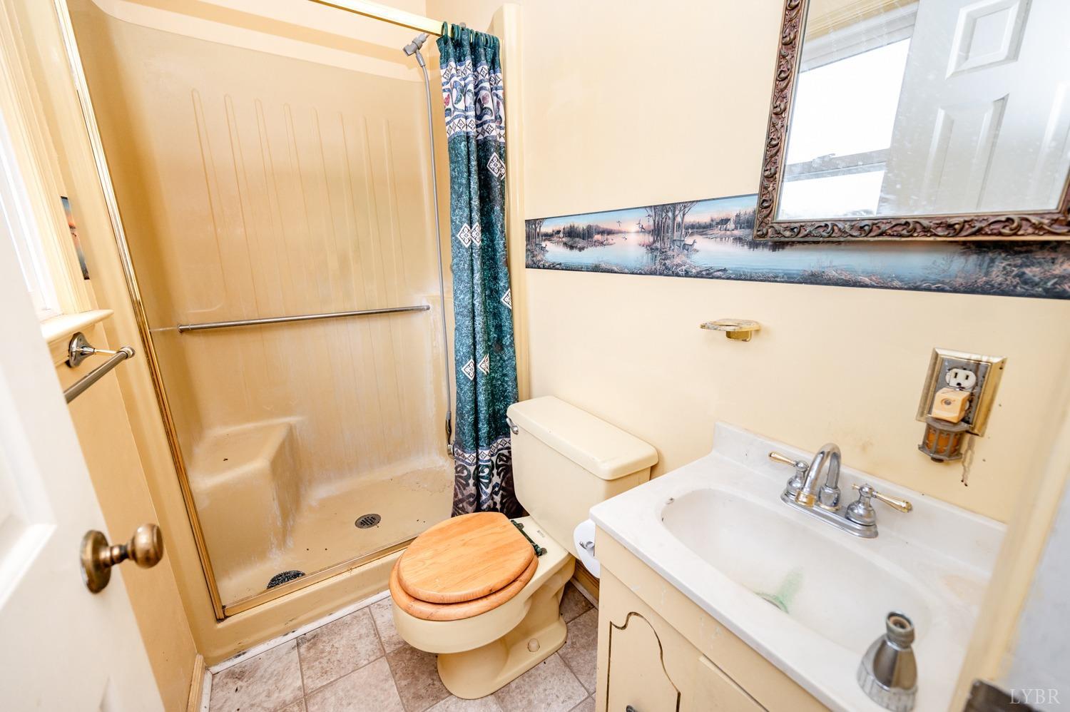 182 Buffalo Ridge Road Amherst, VA 24521 - Photo 17 of 57 a bathroom with a granite countertop sink toilet and shower