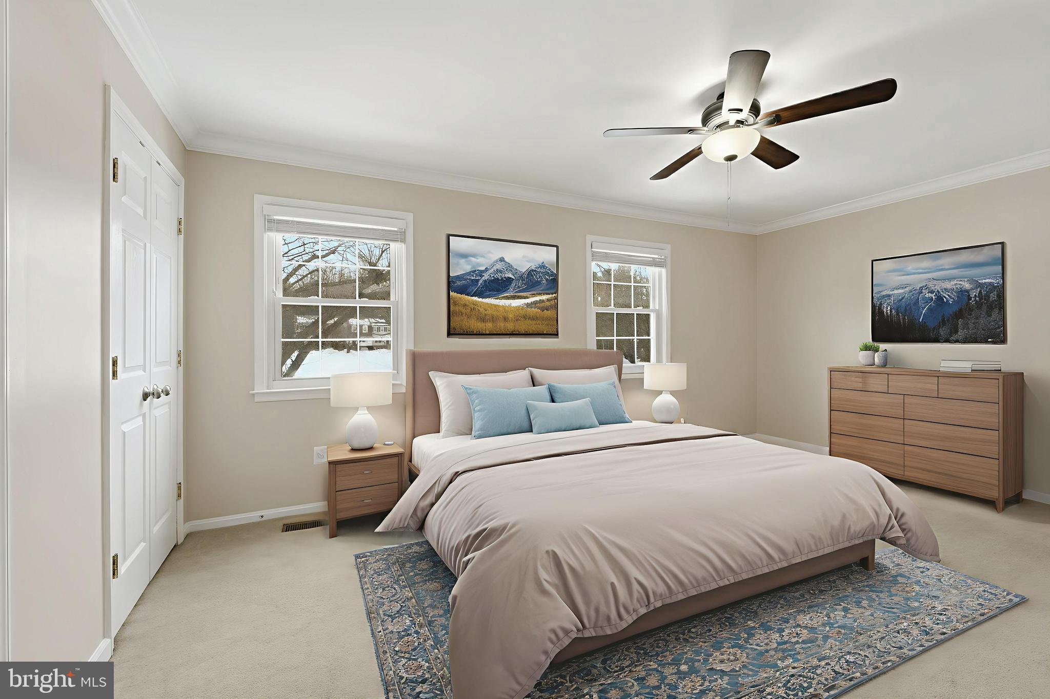 6036 Old Landing Way, Unit 29 Burke, VA 22015 - Photo 14 of 31 a bedroom with a bed a dresser and a painting on the wall
