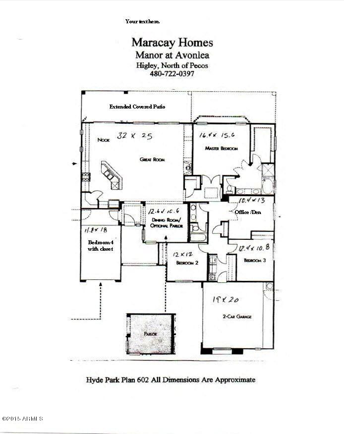 3299 East Hopkins Road Gilbert, AZ 85295 - Photo 61 of 61 Floor Plan W demensions.jpg