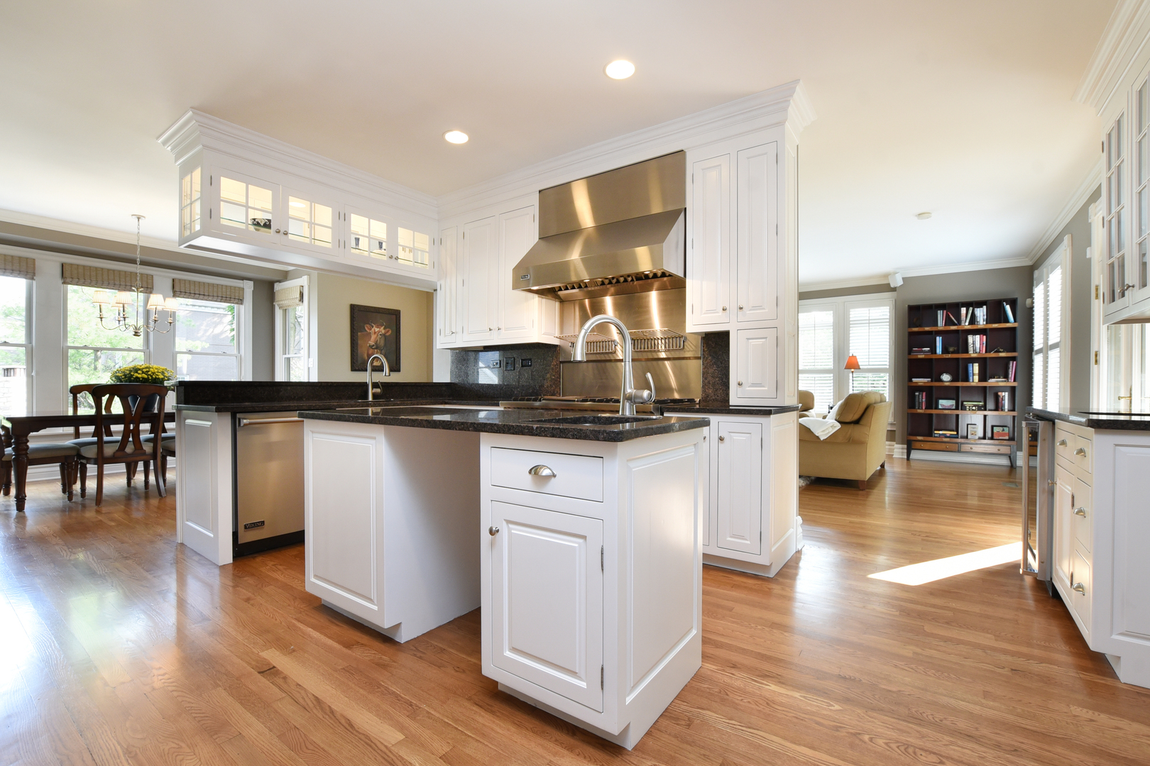 300 North Delaplaine Road Riverside, IL 60546 - Photo 13 of 50 a kitchen with counter top space and living room