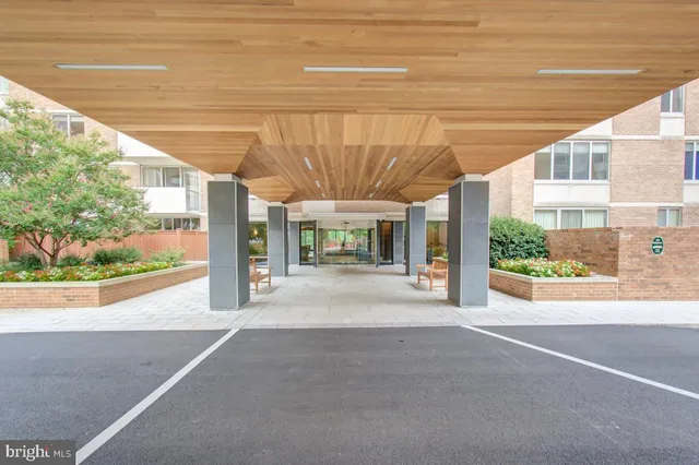 a view of a porch with seating space