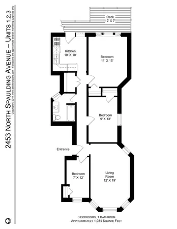 $2,995 | 2453 North Spaulding Avenue, Unit 3, Chicago, IL 60647