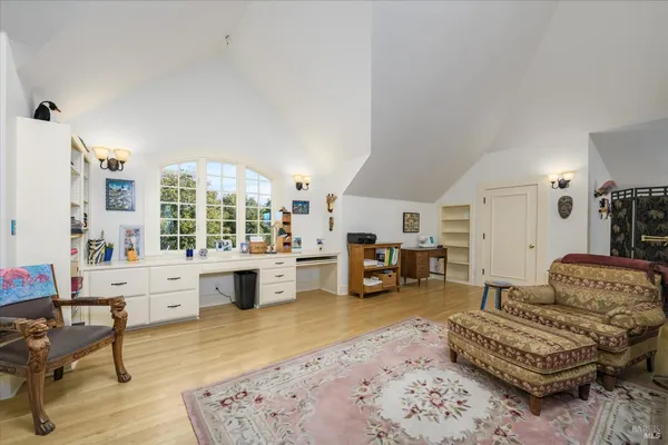 a room with furniture
