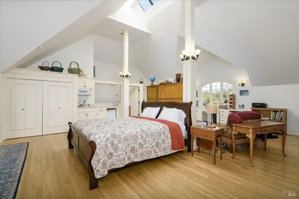 a living room with furniture