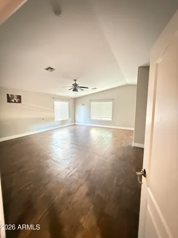 a view of a hallway to a room