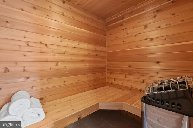 a view of backyard with plants and large trees