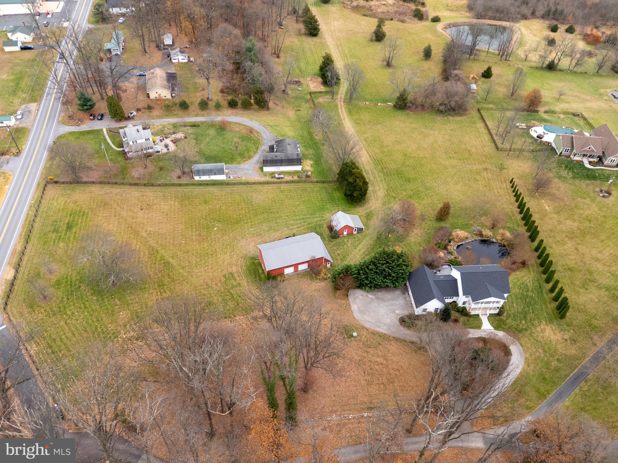 2183 Amoss Mill Road Pylesville, MD 21132 - Photo 83 of 90 Drone view of the property on the garage side