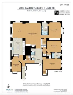 $4,695,000 | 2100 Pacific Avenue, Unit 3B, San Francisco, CA 94115